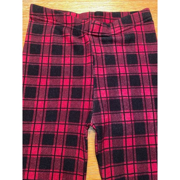 Plaid Red & Black Girls Leggings - Picture 2 of 3